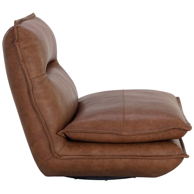 Image 3 Sunpan Colson Swivel Armless Chair Cognac Leather more views