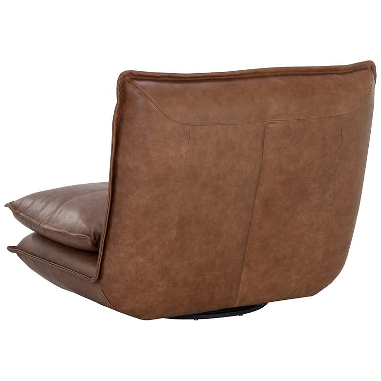 Image 4 Sunpan Colson Swivel Armless Chair Cognac Leather more views