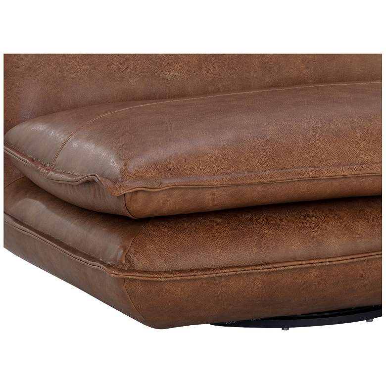 Image 5 Sunpan Colson Swivel Armless Chair Cognac Leather more views