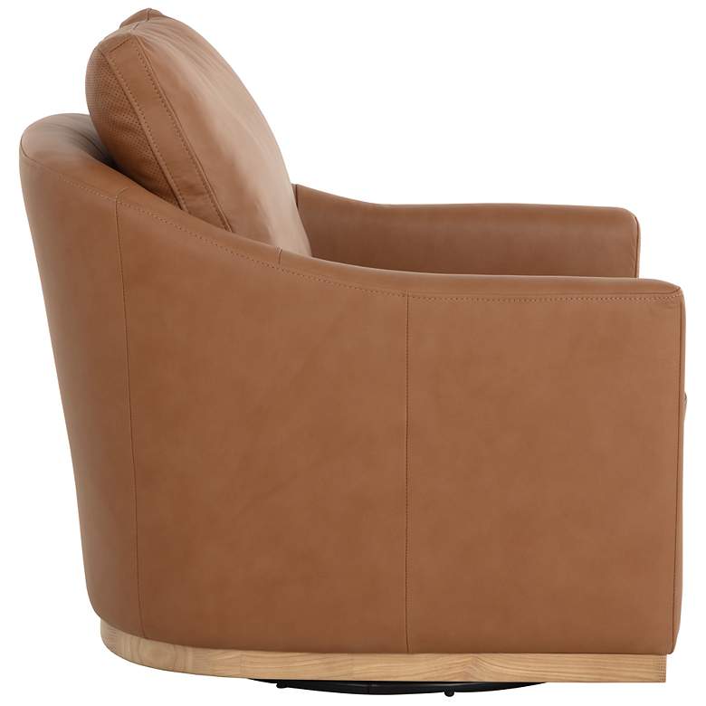 Image 3 Sunpan Corbin Swivel Lounge Chair Aline Butternut Leather more views