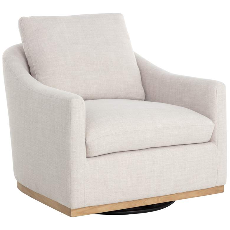 Image 1 Sunpan Corbin Swivel Lounge Chair Effie Linen