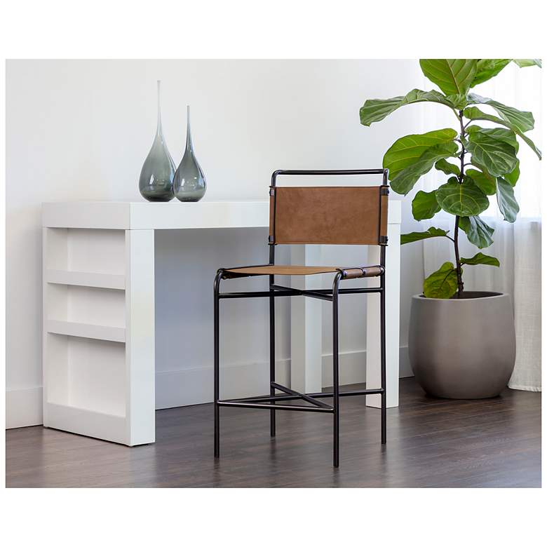 Image 5 Sunpan Corrigan Counter Stool Cognac Leather more views