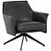 Sunpan Crosby Swivel Lounge Chair Alpine Black Leather