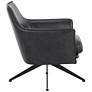 4_Sunpan Crosby Swivel Lounge Chair Alpine Black Leather more views
