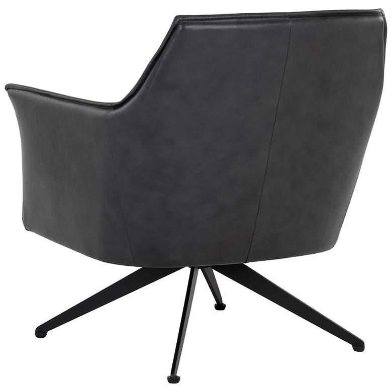 Image 5 Sunpan Crosby Swivel Lounge Chair Alpine Black Leather more views