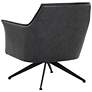 5_Sunpan Crosby Swivel Lounge Chair Alpine Black Leather more views