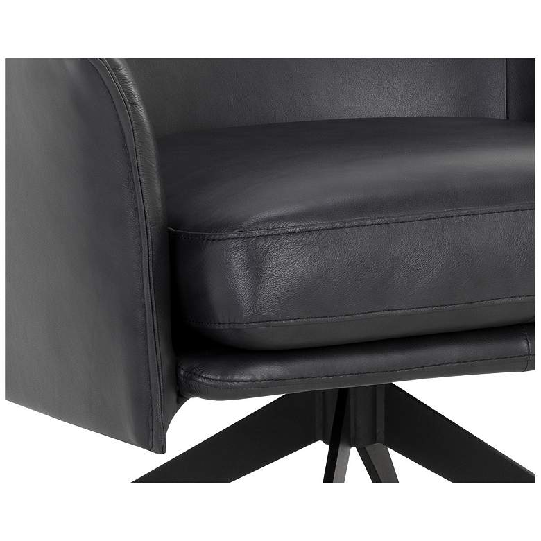 Image 6 Sunpan Crosby Swivel Lounge Chair Alpine Black Leather more views