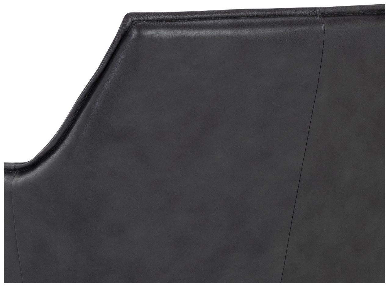 Sunpan Crosby Swivel Lounge Chair Alpine Black Leather