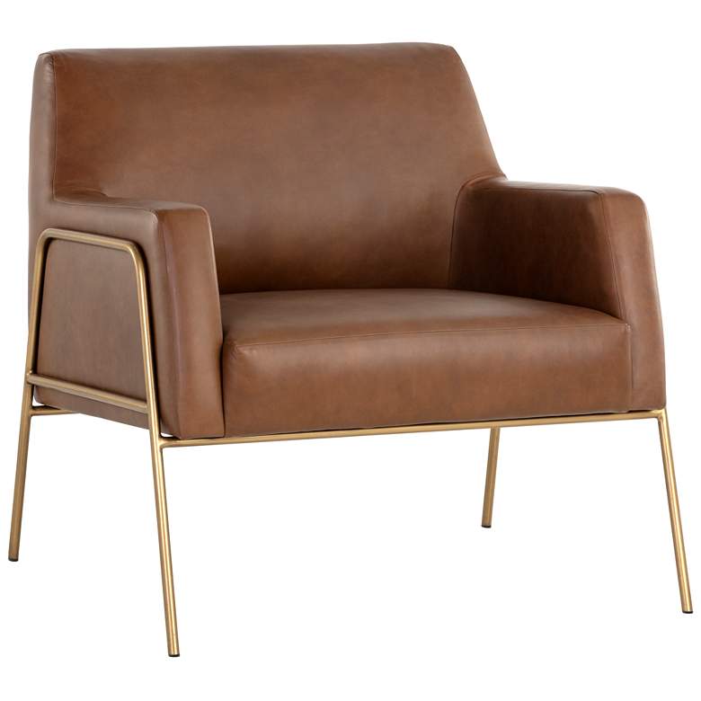 Image 2 Sunpan Cybil Lounge Chair Vintage Caramel Leather