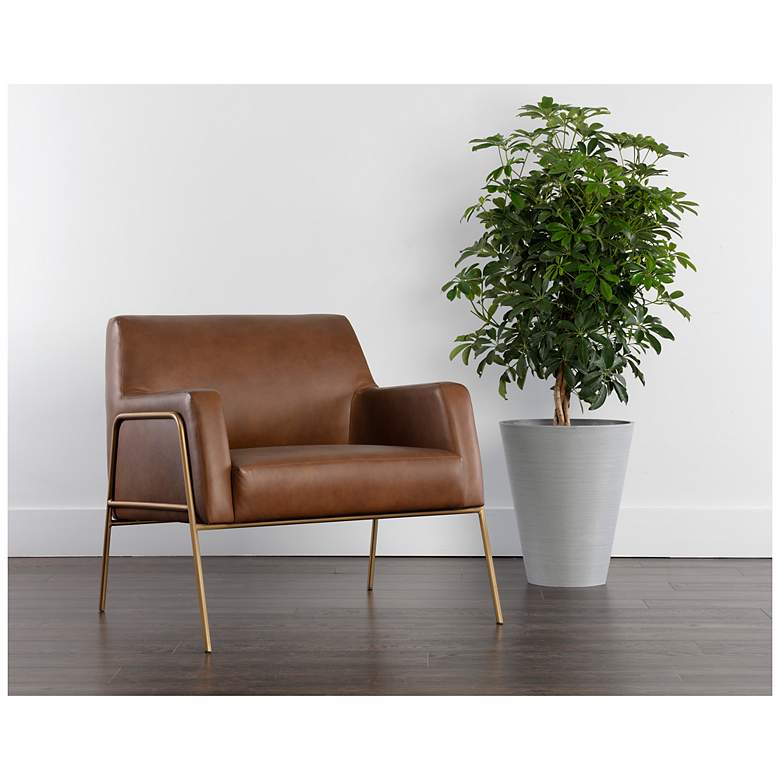 Image 1 Sunpan Cybil Lounge Chair Vintage Caramel Leather