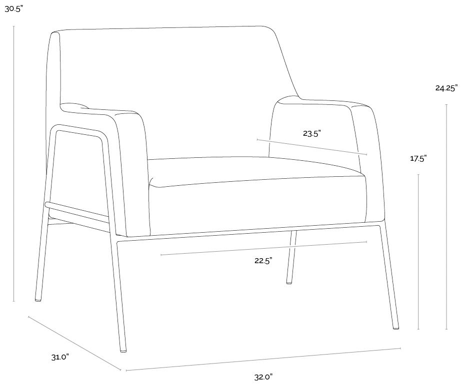 Sunpan Cybil Lounge Chair Vintage Caramel Leather
