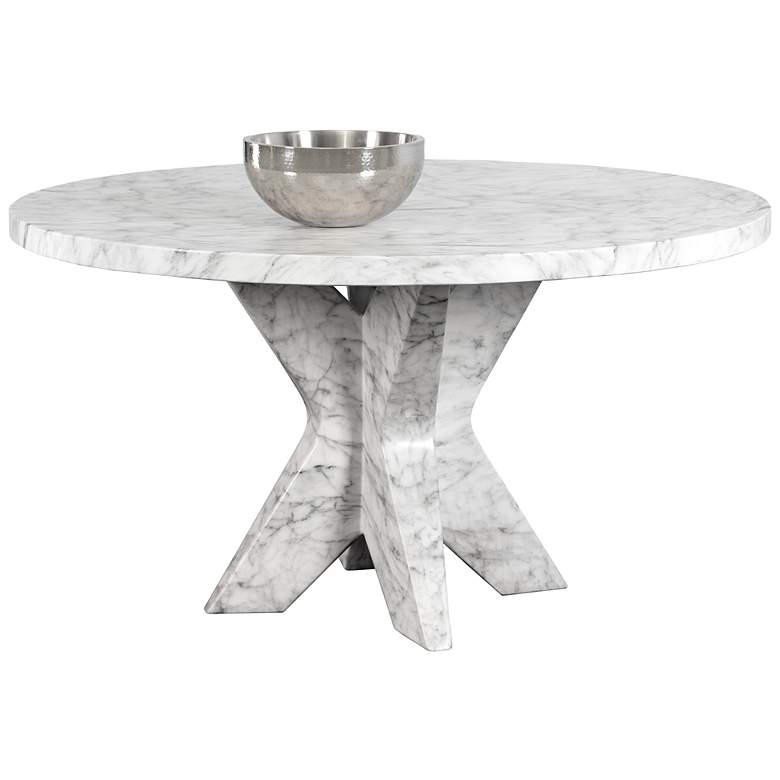 Image 2 Sunpan Cypher Dining Table Base Marble Look White more views