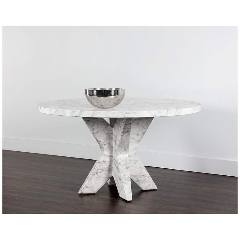 Image 6 Sunpan Cypher Dining Table Base Marble Look White more views