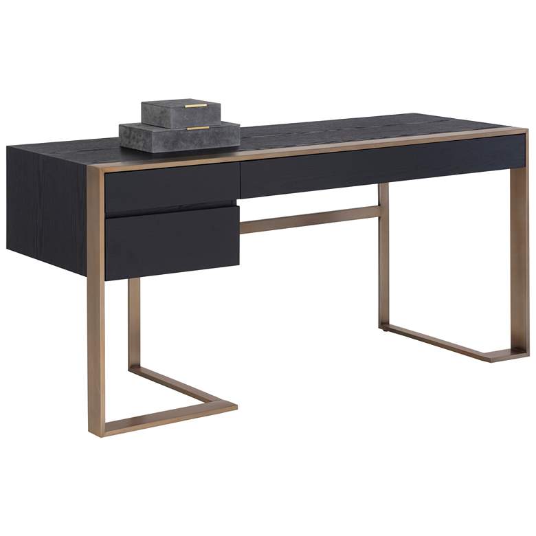 Image 1 Sunpan Dalton Desk Antique Brass Black