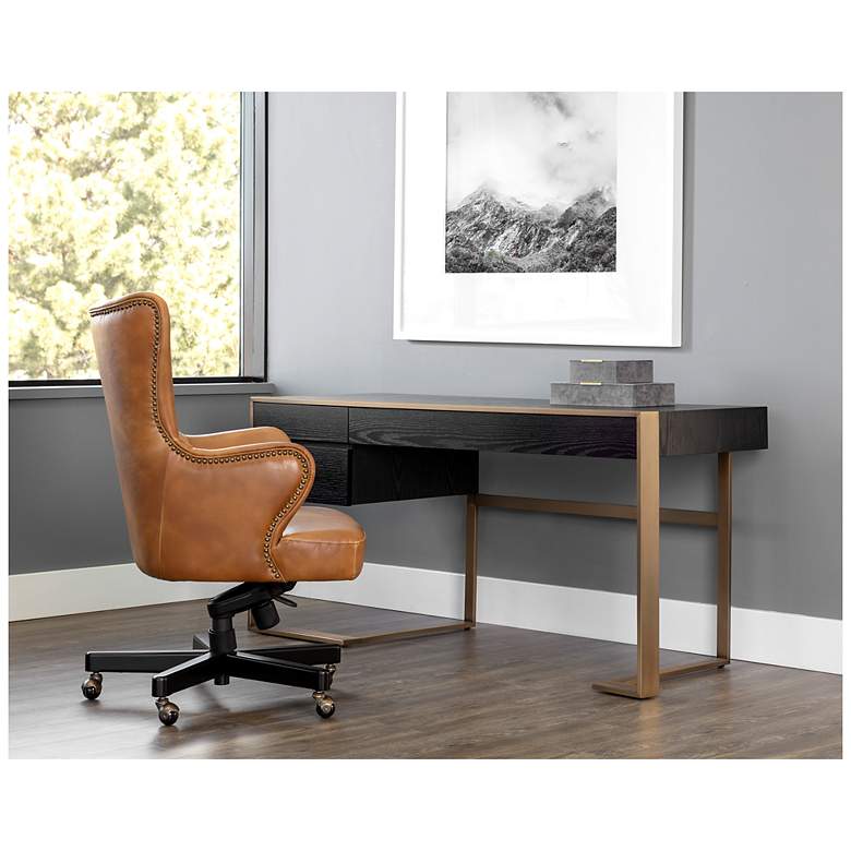 Image 4 Sunpan Dalton Desk Antique Brass Black more views