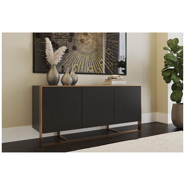 Image 4 Sunpan Dalton Sideboard Antique Brass Black more views
