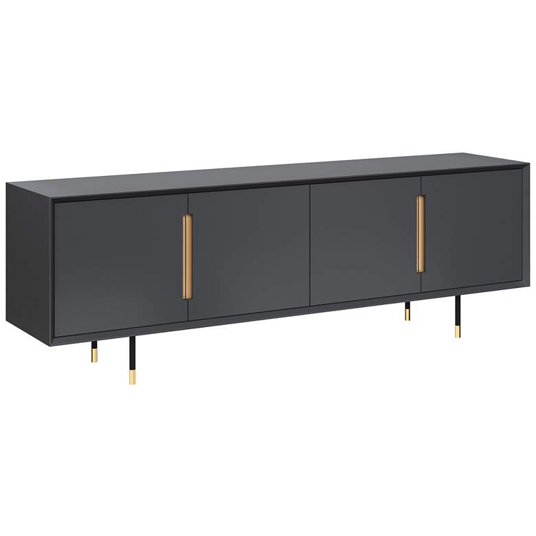 Image 1 Sunpan Danbury Media Console And Cabinet Slate Navy