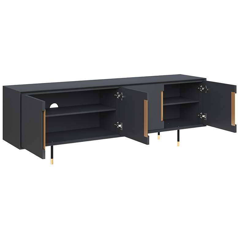 Image 3 Sunpan Danbury Media Console And Cabinet Slate Navy more views