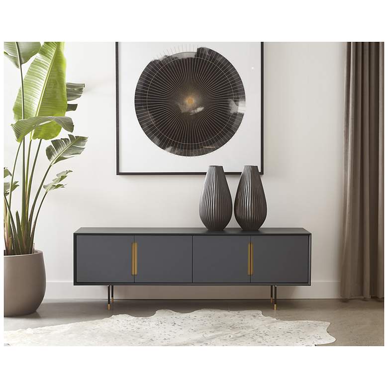 Image 5 Sunpan Danbury Media Console And Cabinet Slate Navy more views