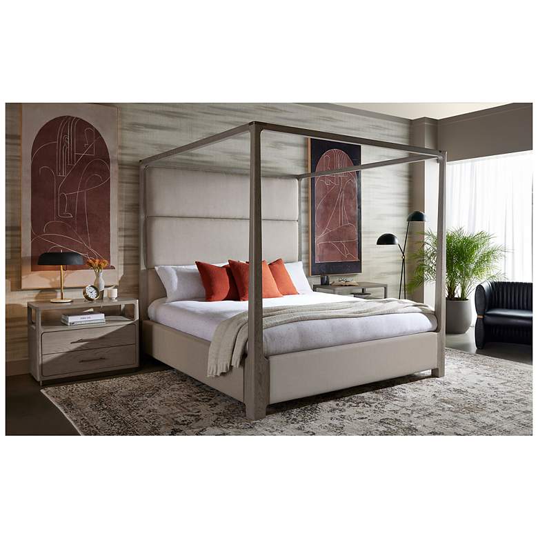 Image 5 Sunpan Danette Canopy Bed King Zenith Taupe Gray more views
