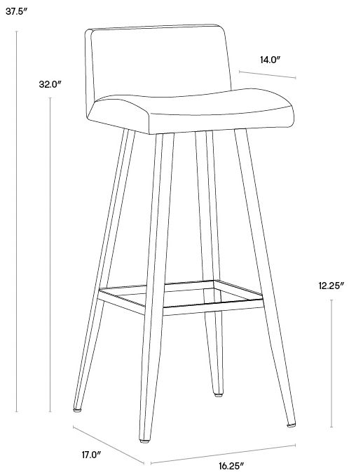 Sunpan Dani Barstool Onyx