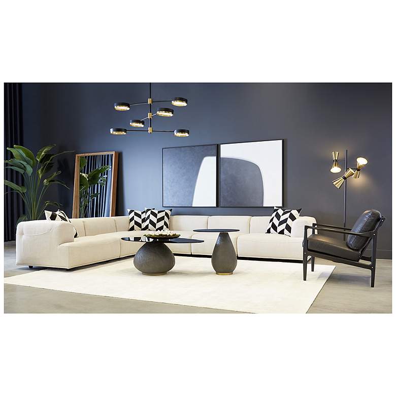 Image 3 Sunpan Darren Modular Corner Chair Moto Stucco more views