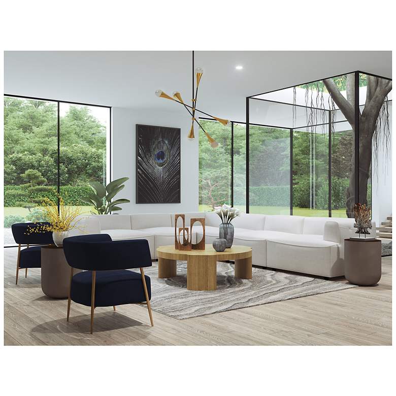 Image 4 Sunpan Darren Modular Corner Chair Moto Stucco more views
