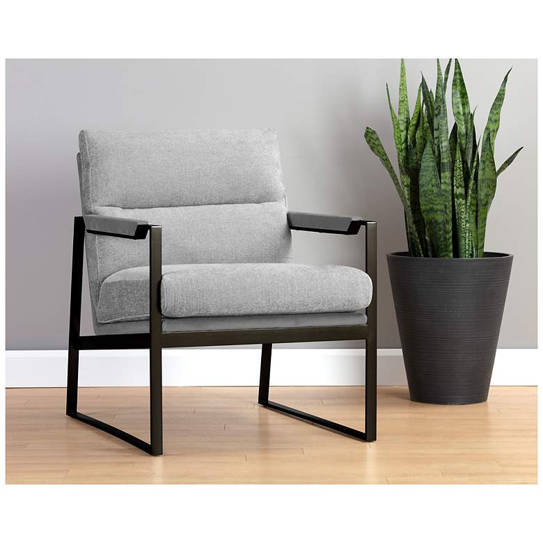 Image 1 Sunpan David Lounge Chair San Remo Winter Cloud and Antonio Charcoal
