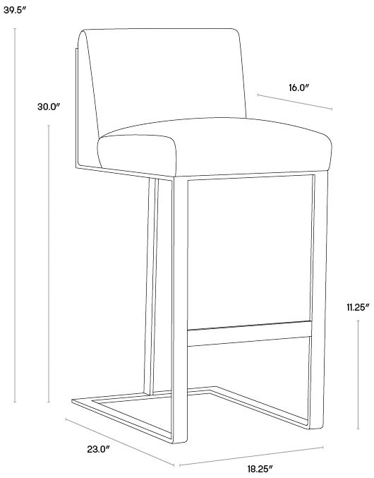 Sunpan Dean Barstool Antique Brass Cantina Black