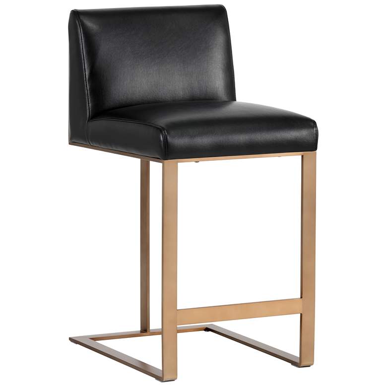 Image 1 Sunpan Dean Counter Stool Antique Brass Cantina Black