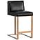 Sunpan Dean Counter Stool Antique Brass Cantina Black