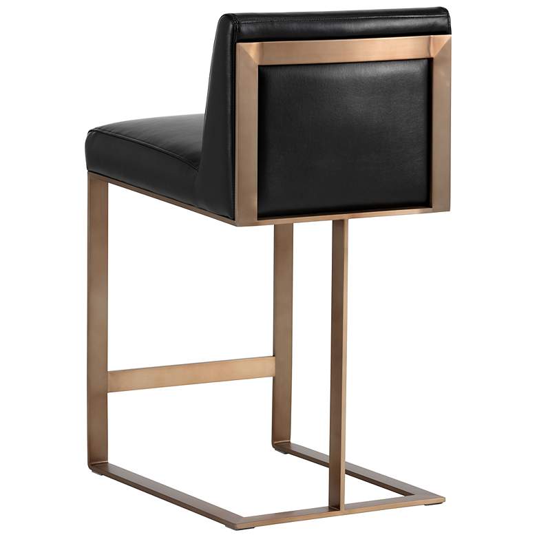 Image 3 Sunpan Dean Counter Stool Antique Brass Cantina Black more views