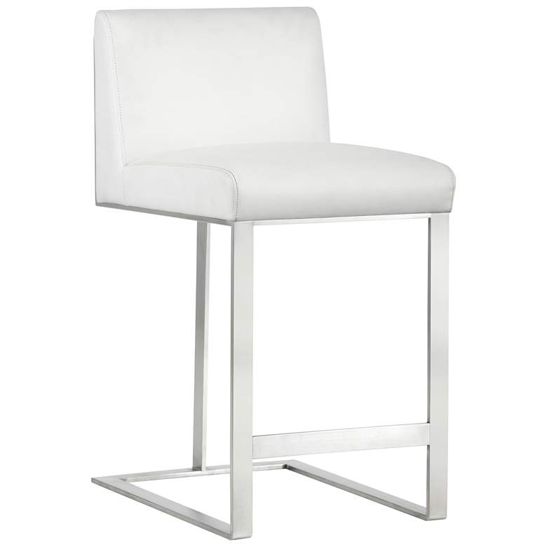 Image 1 Sunpan Dean Counter Stool Stainless Steel Cantina White