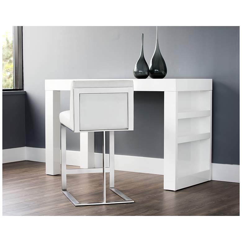 Image 6 Sunpan Dean Counter Stool Stainless Steel Cantina White more views