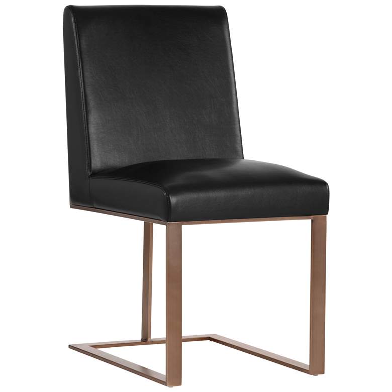 Image 2 Sunpan Dean Dining Chair Antique Brass Cantina Black