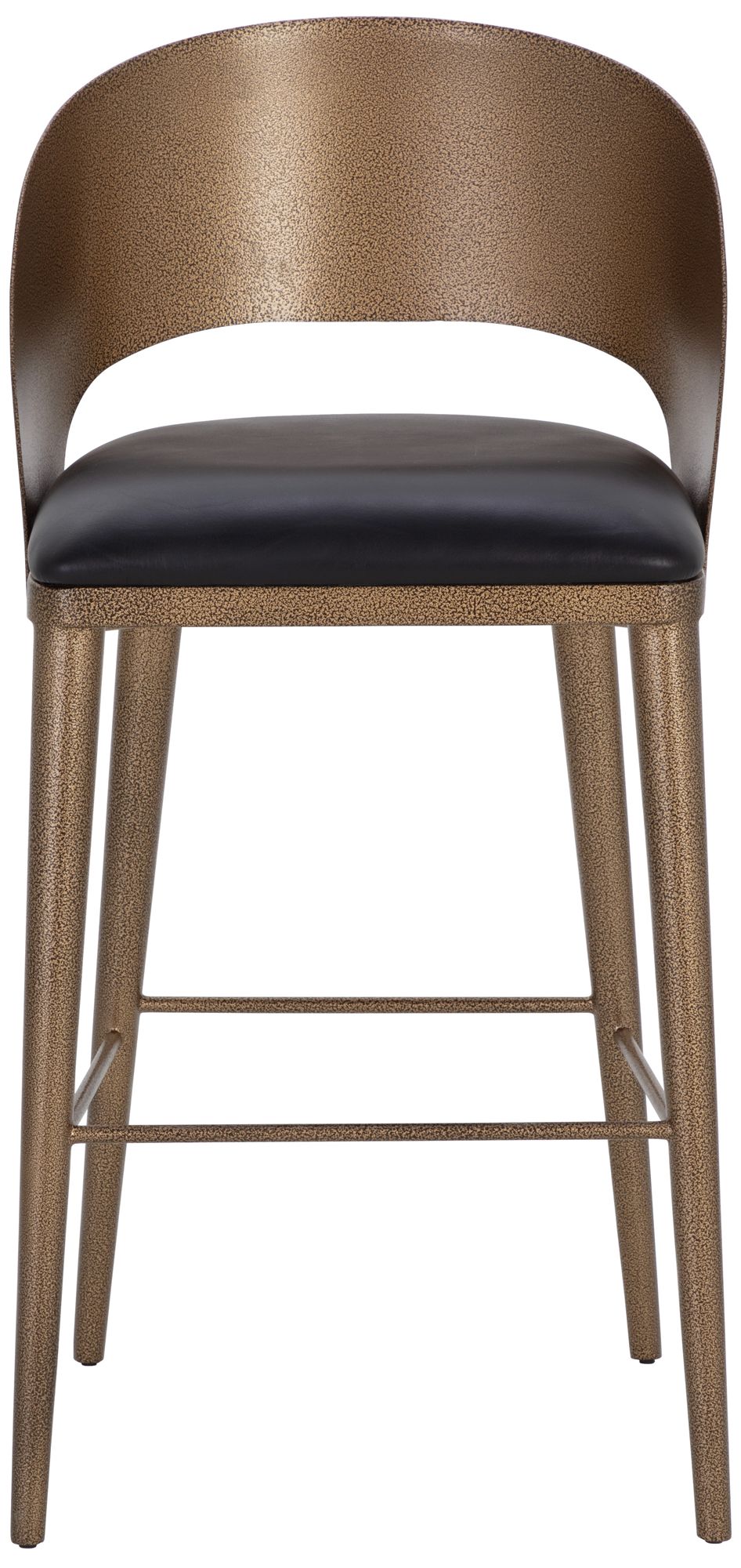 Image 2 Sunpan Dezirae Barstool Antique Brass Charcoal Black Leather more views