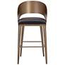 2_Sunpan Dezirae Barstool Antique Brass Charcoal Black Leather more views
