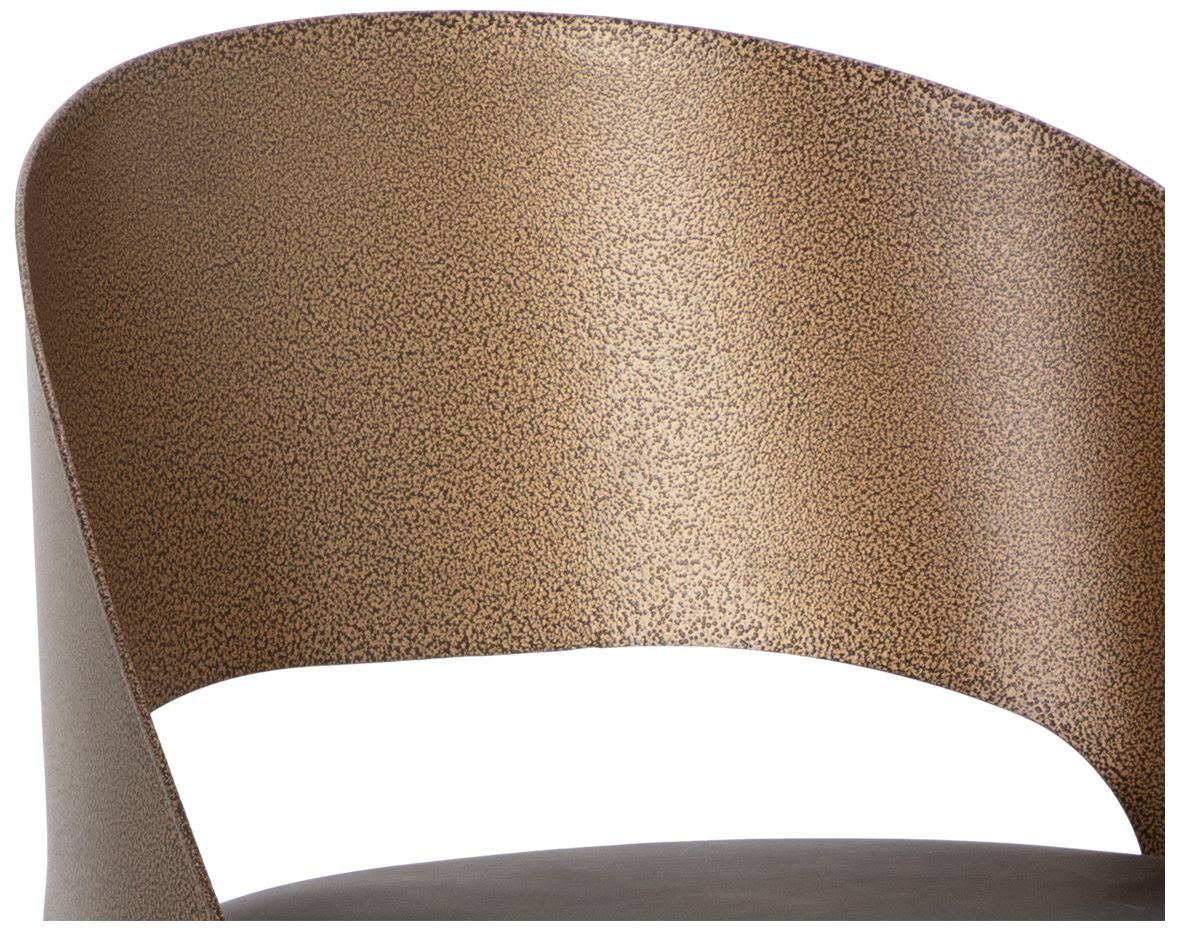 Image 7 Sunpan Dezirae Barstool Antique Brass Charcoal Black Leather more views