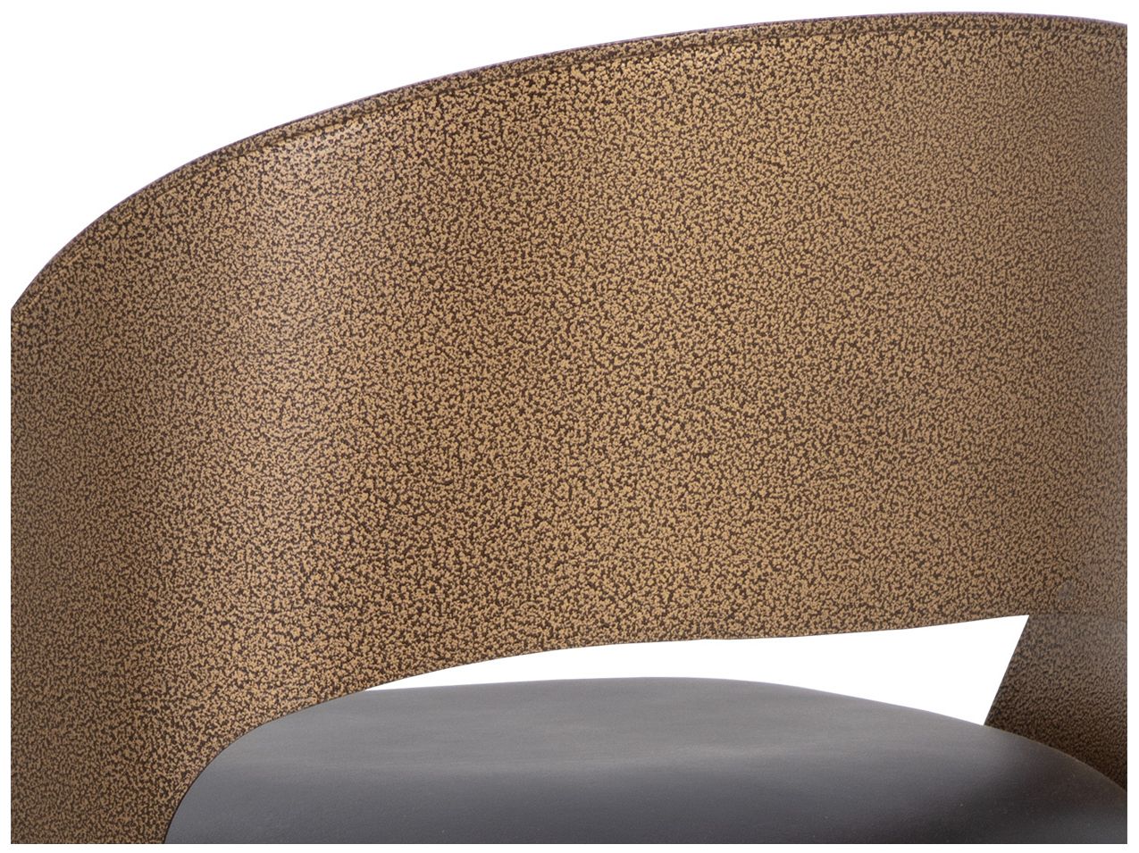 Sunpan Dezirae Barstool Antique Brass Charcoal Black Leather