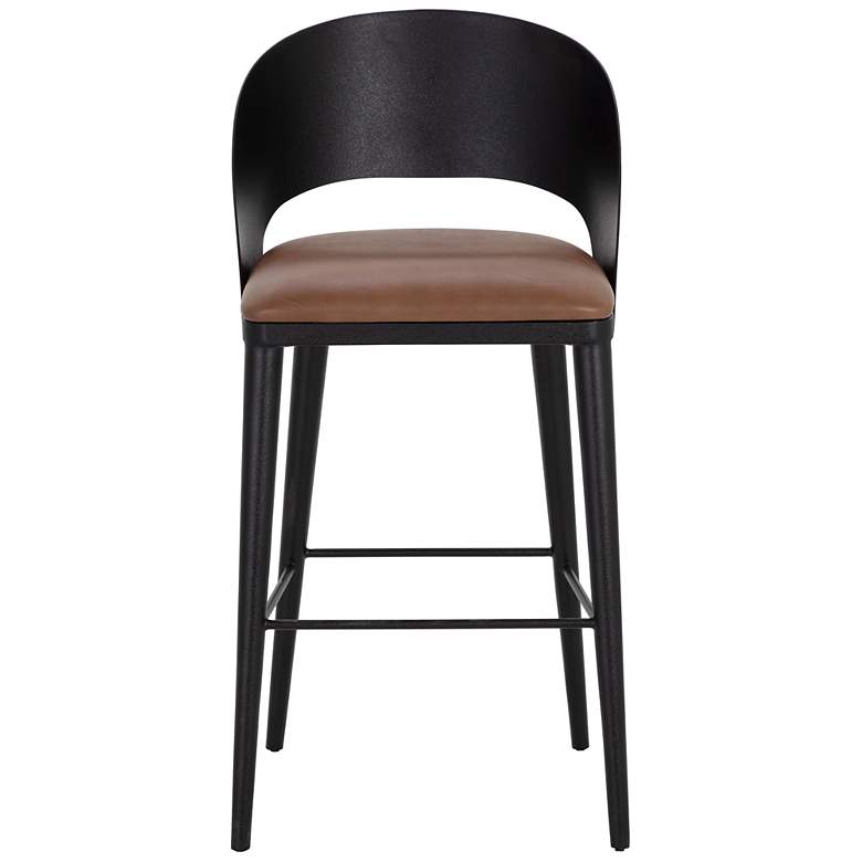 Image 2 Sunpan Dezirae Barstool Black Cognac Leather more views