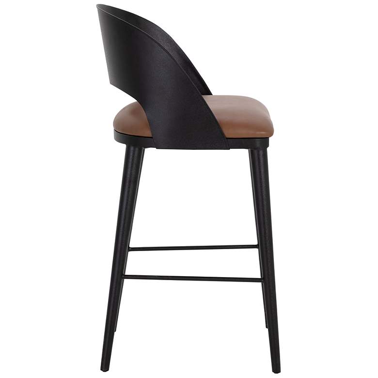 Image 3 Sunpan Dezirae Barstool Black Cognac Leather more views