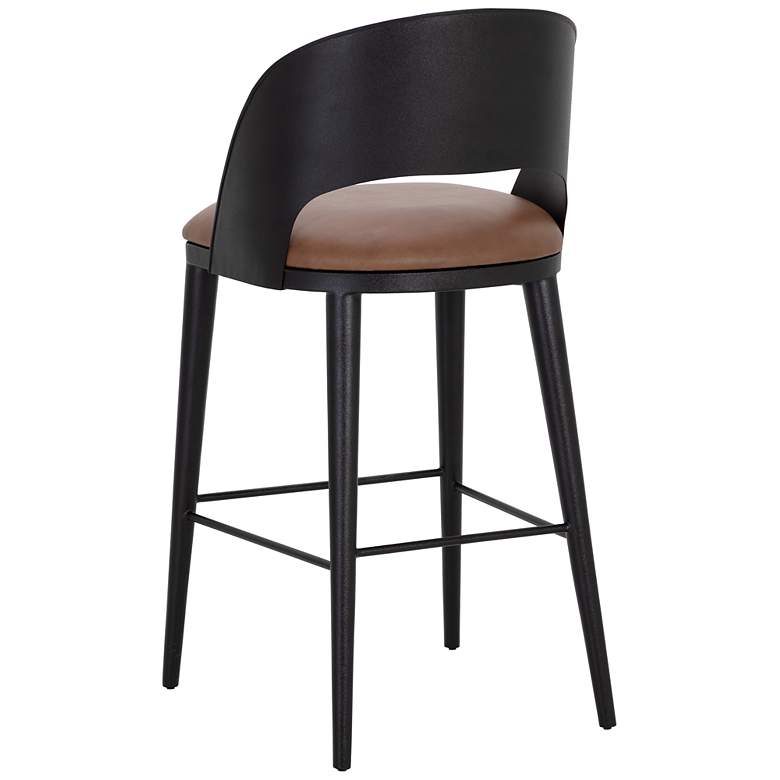 Image 4 Sunpan Dezirae Barstool Black Cognac Leather more views
