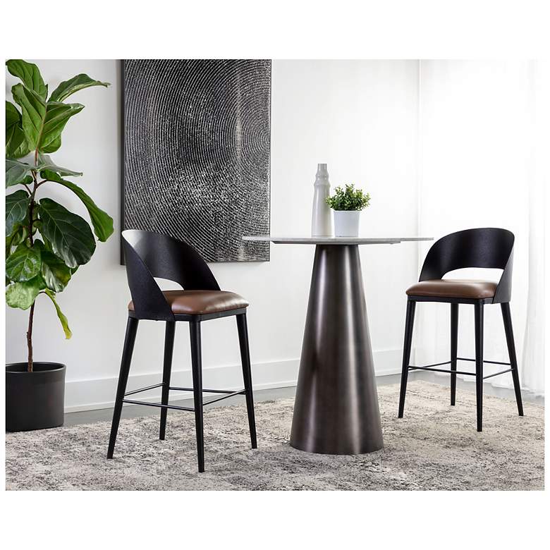 Image 5 Sunpan Dezirae Barstool Black Cognac Leather more views