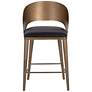 2_Sunpan Dezirae Counter Stool Antique Brass Charcoal Black Leather more views