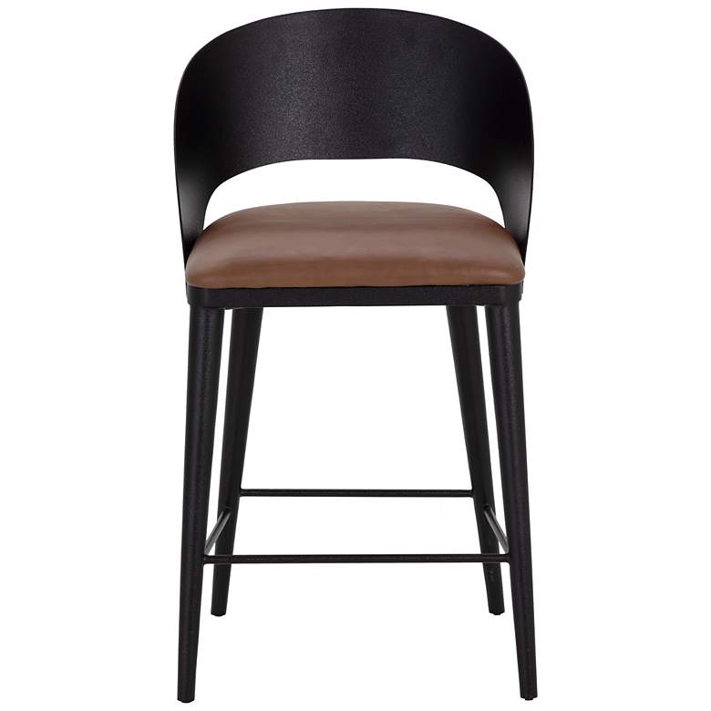 Image 2 Sunpan Dezirae Counter Stool Black Cognac Leather more views
