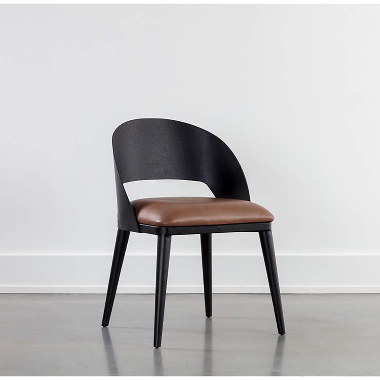 Image 1 Sunpan Dezirae Dining Chair Black Cognac Leather