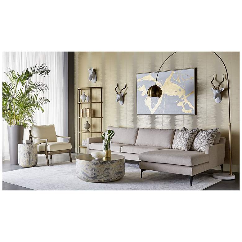 Image 7 Sunpan Diaz Coffee Table Marble Look Antique Brass more views