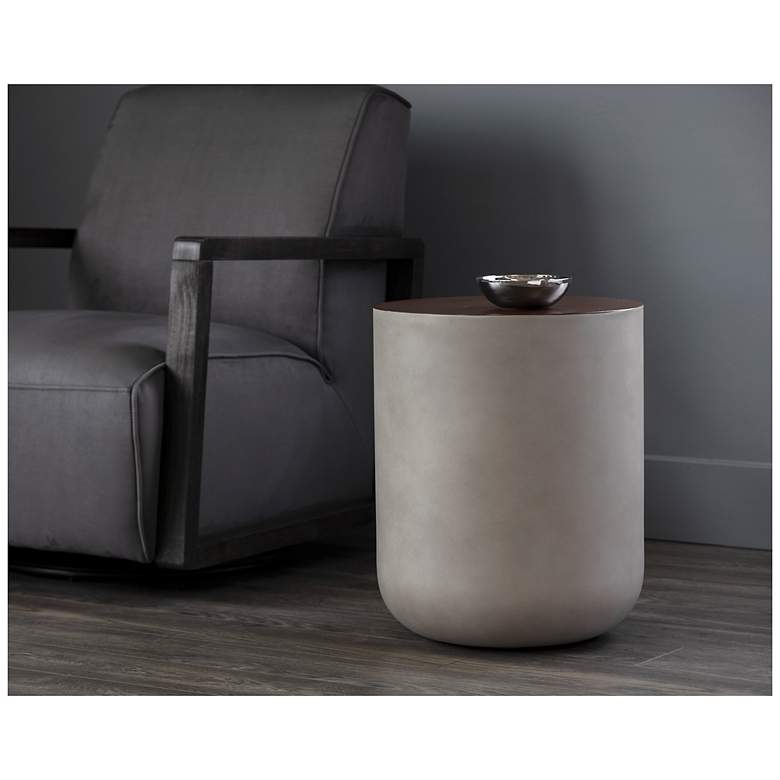 Image 4 Sunpan Diaz End Table Gray Wood Grain Brown more views