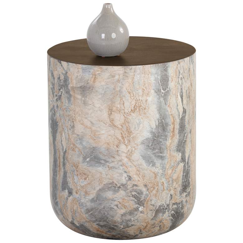 Image 1 Sunpan Diaz End Table Marble Look Antique Brass