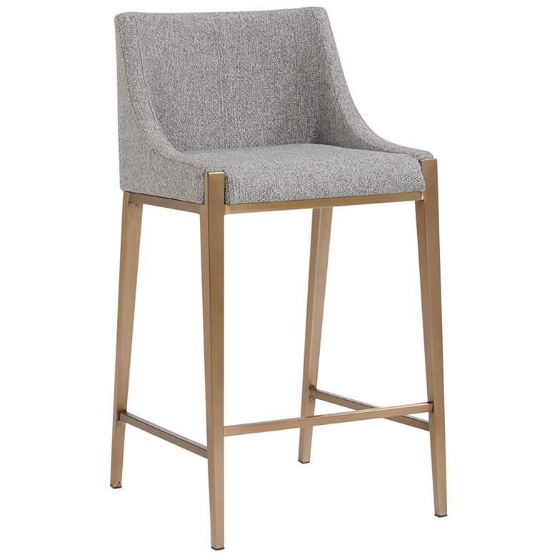 Image 1 Sunpan Dionne 19 3/4" Monument Pebble Gray Counter Height Stool